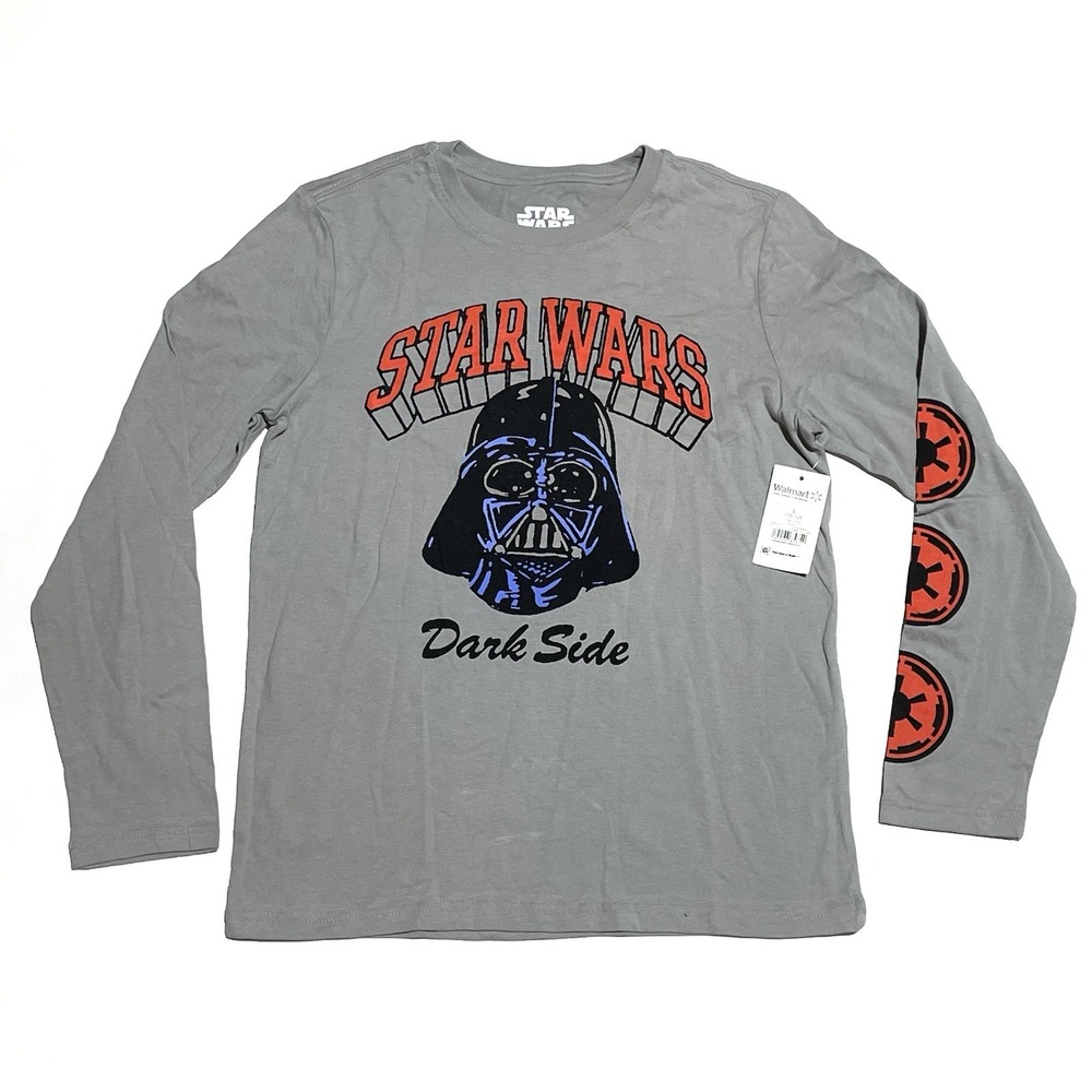 NEW Star Wars Darth Vader Dark Side Boys Large 10-12 Long Sleeve Shirt NWT